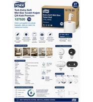 Tork 127520 Çift Katlı Premium Tuvalet Kağıdı 27 Rulo x 90 m