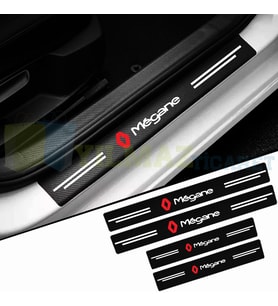 Renault Megane Logo Arma Karbon Kapı Eşiği Koruma Araba Etiket Oto Sticker Yapıştırma 4 Parça
