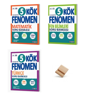 Fenomen 5. Sınıf Maarif Kök Matematik Fen ve Türkçe Başlangıç Soru Bankası 3lü Set + Telefon Standı