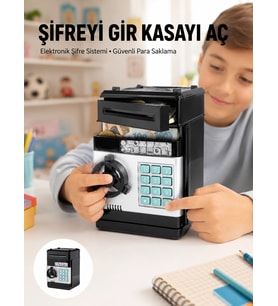 Işıklı Sesli Şifreli Atm Görünümlü Kasa Kumbara