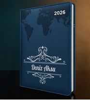 BK Gift Kişiye Özel İsimli Termo Sert Kapak 2026 Lacivert Ajanda -2, Öğretmenler Günü Hediyesi, Yeni İş Hediyesi
