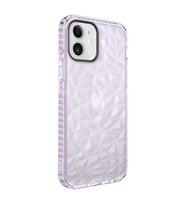 Uyumlu Model Apple iPhone 12 Kılıf Bumper Şeffaf Buzlu Kapak (Mor)