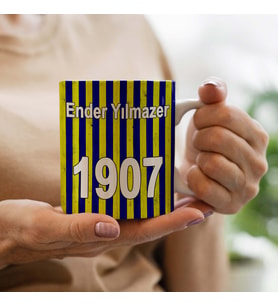 İsme Özel Sarı Lacivert Taraftar Kupa Bardak