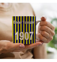 İsme Özel Sarı Lacivert Taraftar Kupa Bardak