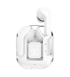 Tws Kablosuz Bluetooth Kulaklık Şeffaf Şarj Çantası Ile Taşınabilir Spor Kulaklık Kulak Bluetooth Kulaklık Android İos Uyumlu Için Beyaz
