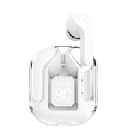 Tws Kablosuz Bluetooth Kulaklık Şeffaf Şarj Çantası Ile Taşınabilir Spor Kulaklık Kulak Bluetooth Kulaklık Android İos Uyumlu Için Beyaz