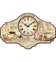 MUTFAK › AHŞAP SAATLER › Saatler-MB PARİS TEMALI DUVAR SAATİ-40*26*3,5 CM