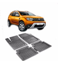 Dacia Duster Havuzlu Oto Paspas (PRS) (Siyah-Gri)