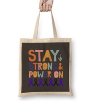 STAY STRONG POWER ON CROHN'S & COLITIS AWARENESS Warrior Unbreakable Bez Çanta Uzun Saplı