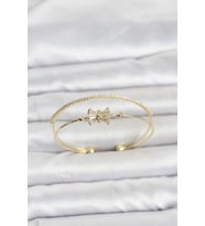 Pirinç Gold Renk Baget Zirkon Taşlı Objeli Kadın Bileklik TJ-BB8515