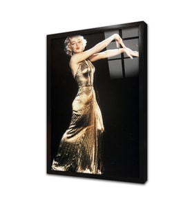Renkli Marilyn Monroe Çerçeveli Cam Tablo