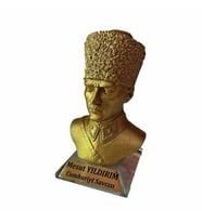 Kişiye Özel Masaüstü Atatürk Büst- Makam Ofis Hediyesi-Ataklp01Gold