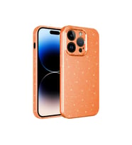 Apple iPhone 14 Pro Max Uyumlu Kılıf Kamera Korumalı Simli Lüks Zore Koton Kapak (Turuncu)