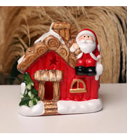 Yılbaşı Hediyesi Işıklı Ev Noel Baba  Biblosu (01)