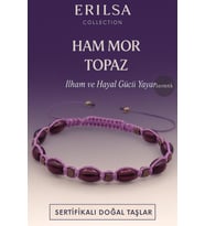 Sertifikalı Sentetik Ham Mor Topaz Taşı Bileklik – İlham ve Hayal Gücü Yayan El Yapımı Takı (Çok Renkli)