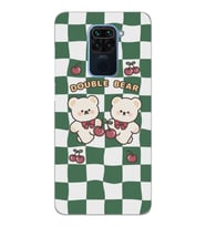 Xiaomi Redmi NOTE 9 Uyumlu Double Bear Tasarımlı Şeffaf Telefon Kılıfı