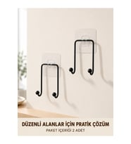 2 Adet Yapışkanlı Duvar Askısı Pratik Çok Amaçlı Düzenleyici