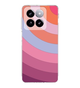 PrintiFy Xiaomi Mi 14 Uyumlu Kamera Korumalı Renk Cümbüşü F Tasarımlı Şeffaf Silikon Kılıf
