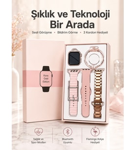 Akıllı Saat Amoled Ekran 3 Kordonlu Aksesuar Hediyeli Sesli Görüşme