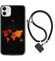 Apple iPhone 11 12 13 Mini Kılıf Boyun Askılı Silikon İz Bırakan Uçak 1778