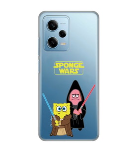 Redmi Note 12 Pro 5G Uyumlu Sunger Bob Star Wars Desenli Şeffaf Telefon Kılıfı