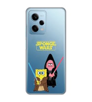 Redmi Note 12 Pro 5G Uyumlu Sunger Bob Star Wars Desenli Şeffaf Telefon Kılıfı