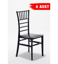 4 Adet Soho Siyah Sandalye / Balkon-Bahçe-Mutfak