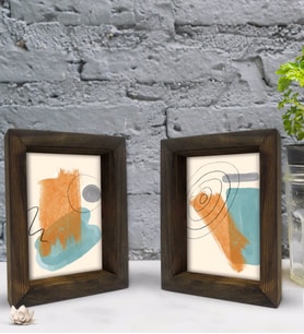 Bk Gift Dekoratif 2'li Doğal Masif Ahşap Çerçeve 15x20cm-32 (Beyaz)