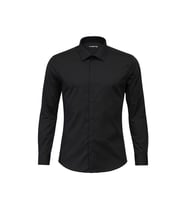 Erkek Klasik Gömlek – Pamuklu Esnek Kumaş,Slim Fit Uzun Kollu, Fransız Manşetli Plus Scorpion (Siyah)