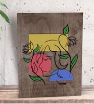 BK Gift Woman Line Tasarımlı Dekoratif Mini Kanvas Tablo 15x20cm-6