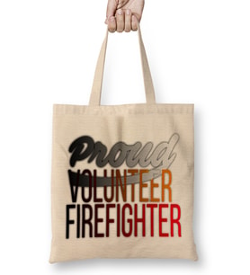 Proud Volunteer Firefighter Firefighting Bez Çanta Uzun Saplı