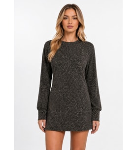 Kadın Uzun Kollu Regular Fit Mini Elbise