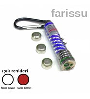 Farissu Çok Fonksiyonlu Lazer Pointer ve LED El Feneri Anahtarlık