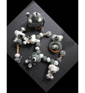 Ayıcıklı Dörtlü Takım Amigurumi Organik Oyuncak