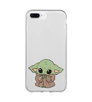 Iphone 7 Plus ve 8 Plus Uyumlu Baby Yoda Tasarımlı Şeffaf Telefon Kılıfı