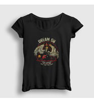 Presmono Kadın Siyah Dream On Aerosmith T-Shirt 349363tt