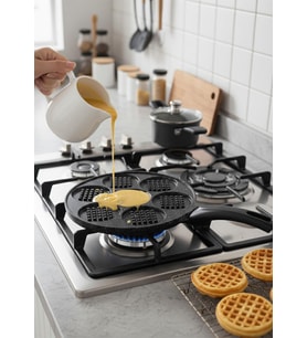 Waffle Tavası - Döküm Pankek Tavası - 27 CM (Siyah)