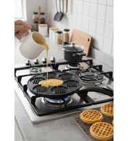 Waffle Tavası - Döküm Pankek Tavası - 27 CM (Siyah)