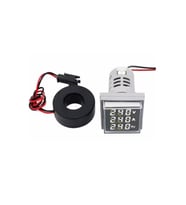 Dijital Voltmetre Ampermetre Hertz metre 22mm Kare Beyaz