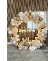 Beysüs Balon Zinciri Seti 67 Parça Soft Renkler Gold Krom Deniz Kumu Mat Beyaz Zincir ve Balon Bandı