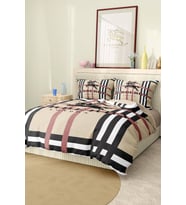 Marcalanya Çift Kişilik Nevresim Takımı Pamuklu Saten Kumaş 6 Parça 3D Dijital Baskı Duvet Cover Set Model.