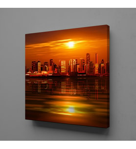 GÜN DOĞUŞU VE BATIŞI GÜNEŞİN DENİZE YANSIMASI KANVAS TABLO 170x170cm