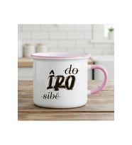 Do Îro Sibê Tasarımlı Kürtçe Enamel Pembe Kupa Bardak - Do Îro Sibê Enamel Kupası (Beyaz)