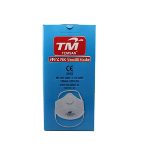 TM Temsan Beyaz Ventilli FFP2 NR Toz İş Güvenlik Sanayi Boya Konik Maske - 20 Adetlik Paket