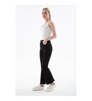 Fashion Friends Crop Flare Siyah Kadın Jean Pantolon 26Y0294K1