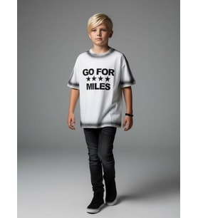 Çocuk Go For Miles Yazılı T-shirt