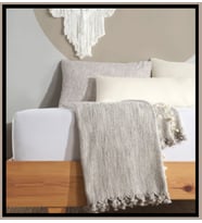 DNR HOME KIRÇILLI NATURAL % 100 Pamuk Pike, Koltuk Örtüsü, Çok Amaçlı Örtü