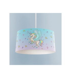 MEKTA HOME BEBEK VE ÇOCUK ODASI Uçan Unicorn Desenli Avize