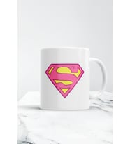 Beyaz Superwoman Kupa Bardak