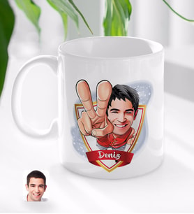 BK Gift Kişiye Özel İsimli Erkek Karikatürlü Beyaz Kupa Bardak-33